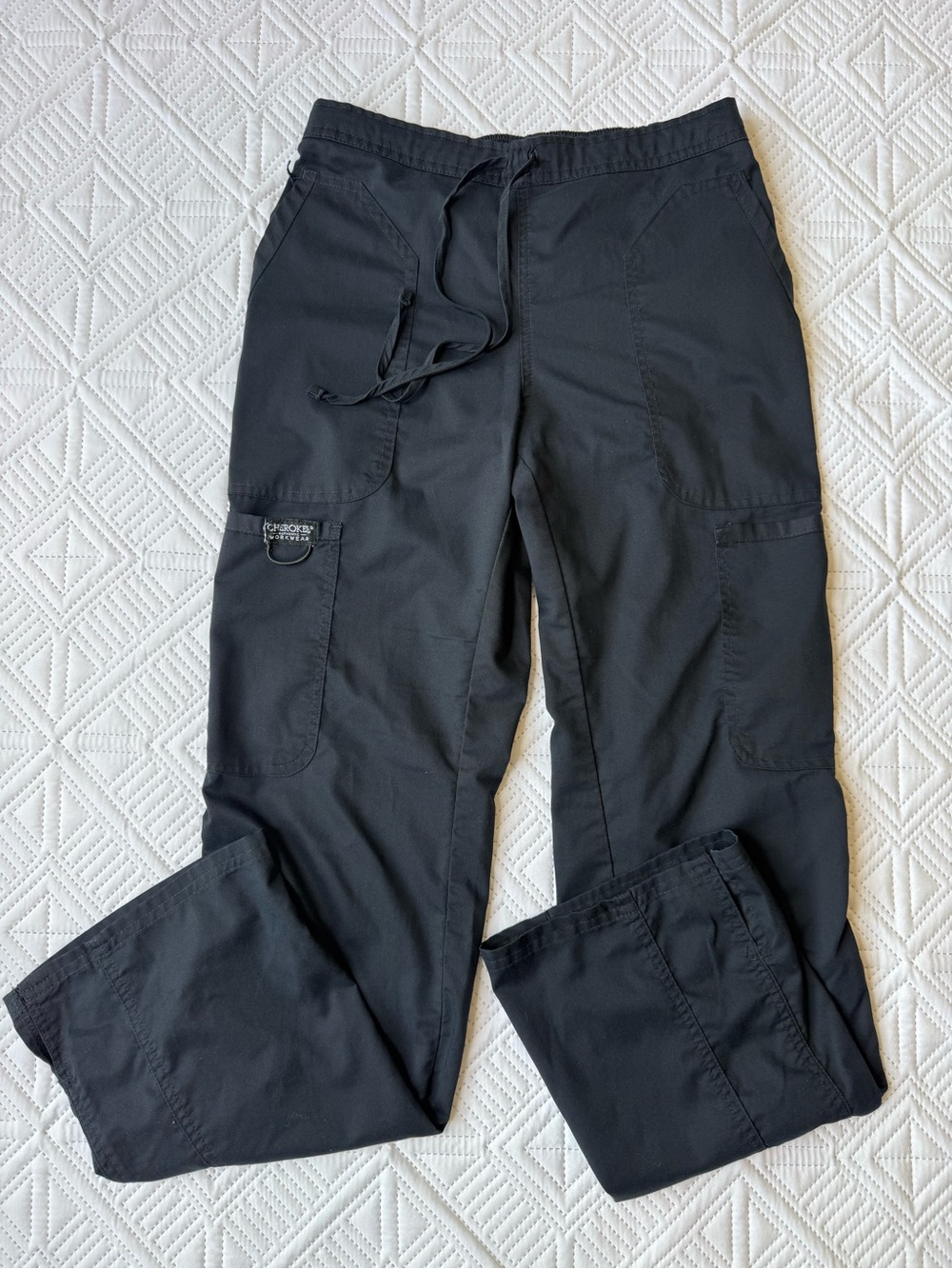 Cherokee Scrubs Drawstring Waist Utility Cargo Scrub Pants Size XS